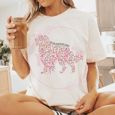 Golden Retriever Mom Floral Comfort Colors T-Shirt